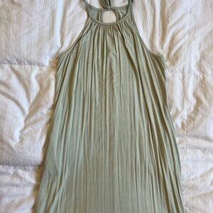 Sage Green Beach Halter Dress
